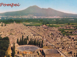 Ruins of Pompeii from old postcard.